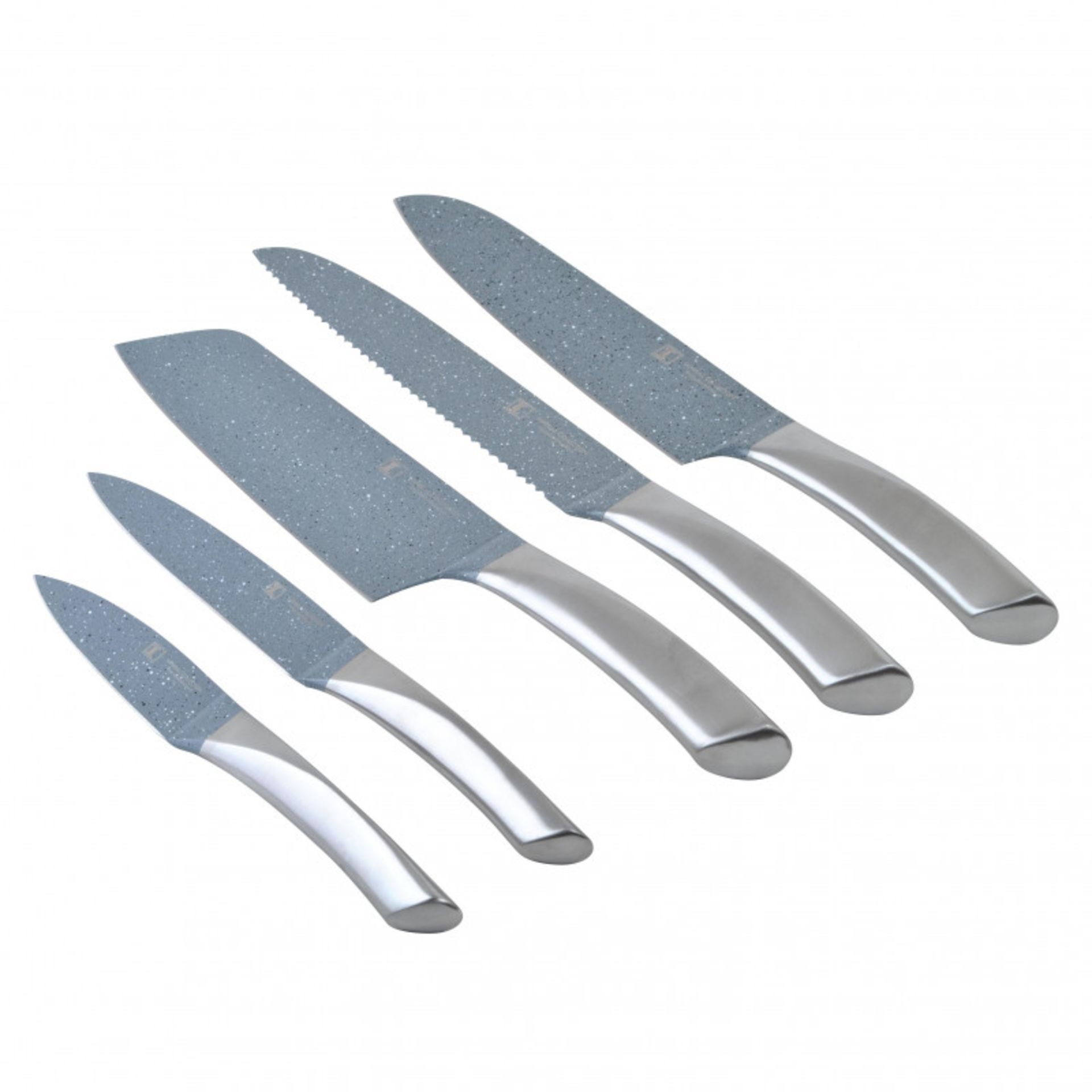 V Brand New Five Piece Metal Handled Knife Set In Utensil Holder Including 6" Carving Knife - 8" - Image 3 of 4