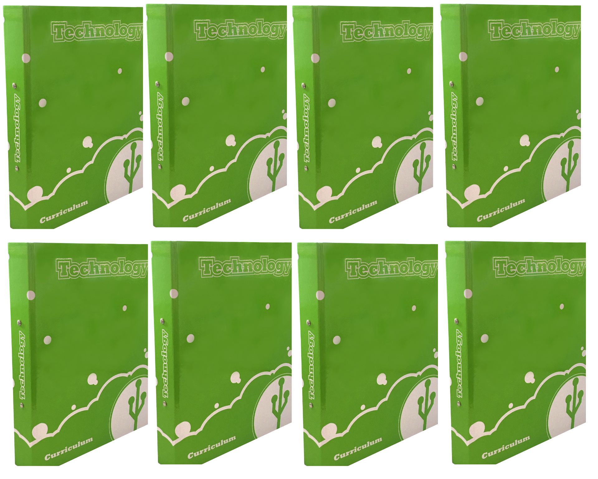 V Grade A A Lot Of Eight Green Curriculum Technology Ring Binders ISP £84 (FBO)