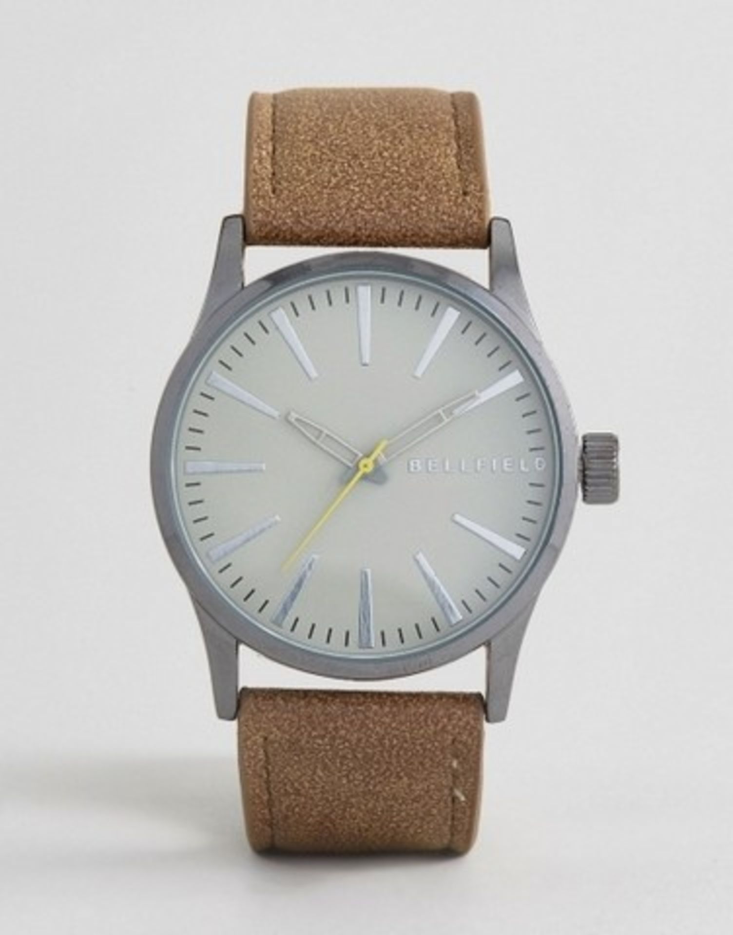 V Brand New Bellfield Gents Watch With Cream Face And Brown Leather Strap RRP £50.00