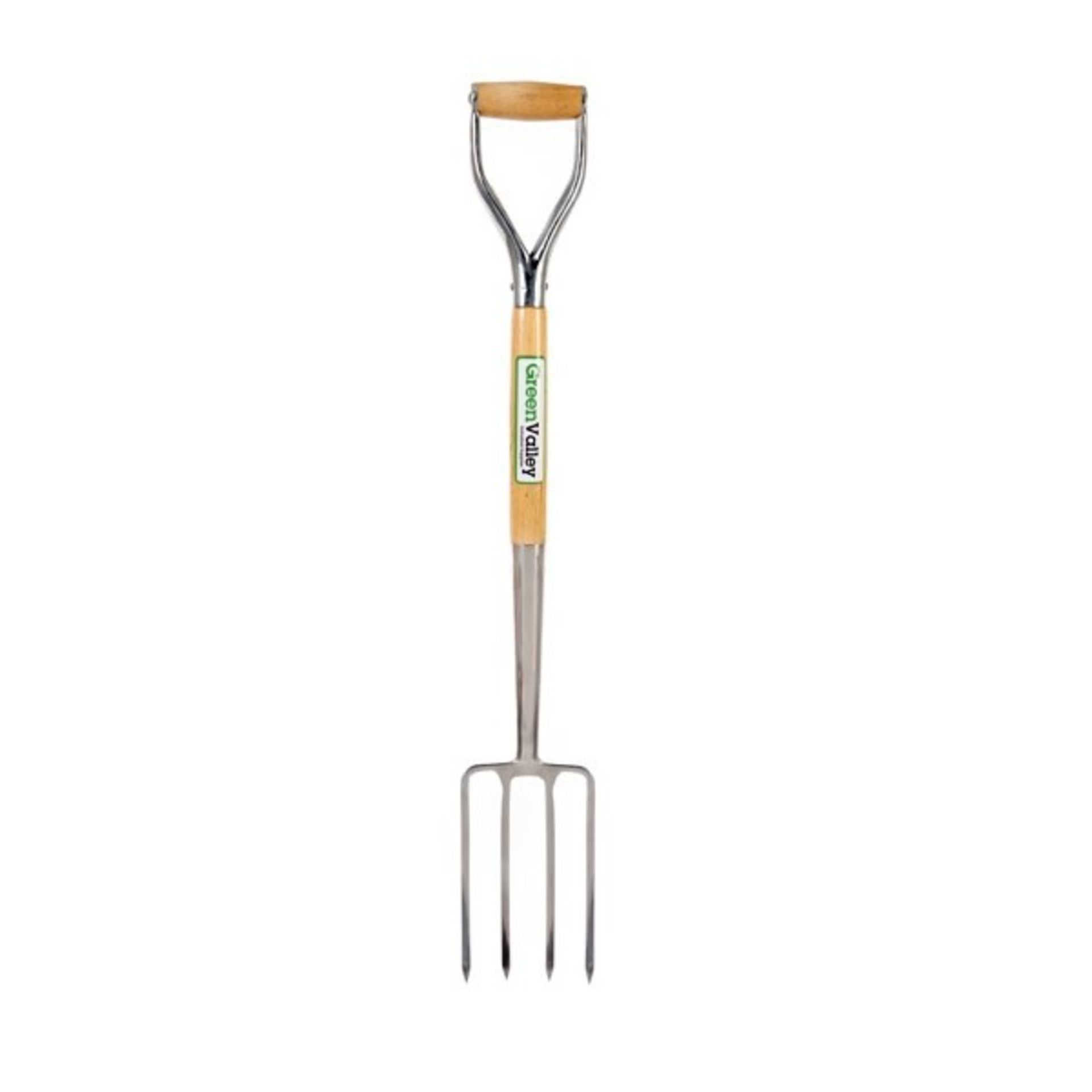 V Brand New Green Valley Stainless Steel Garden Fork Wood MYD RRP £39.99