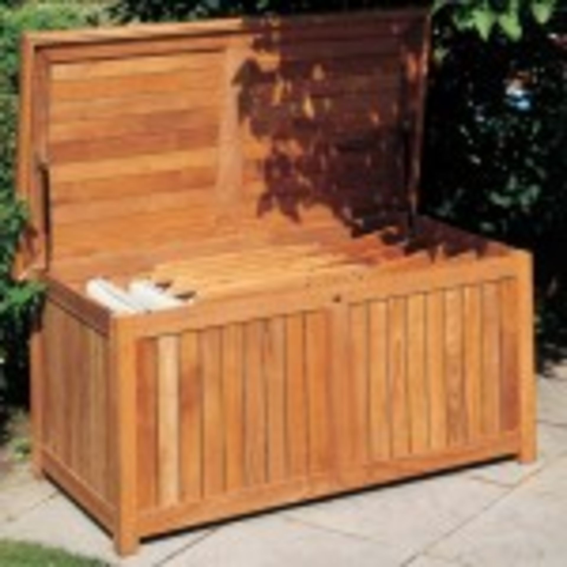 V Brand New Teak Chaise Storage box - Made From Grade A Plantation Teak New in a box NOTE: Item Is