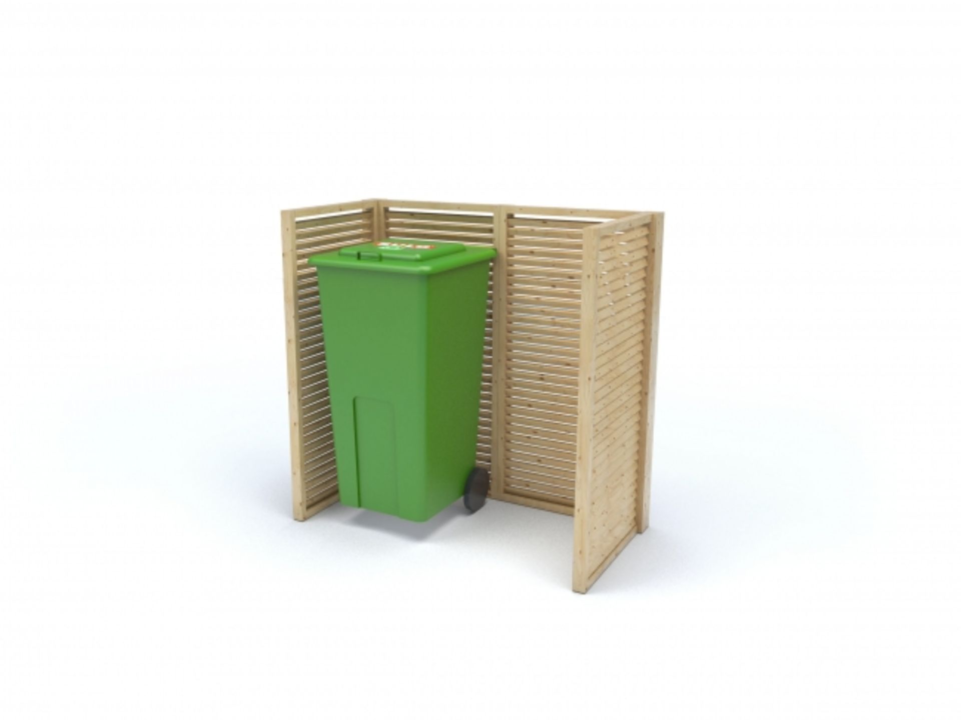 V Brand New Two Bin Garbage Storage Unit Made From Spruce