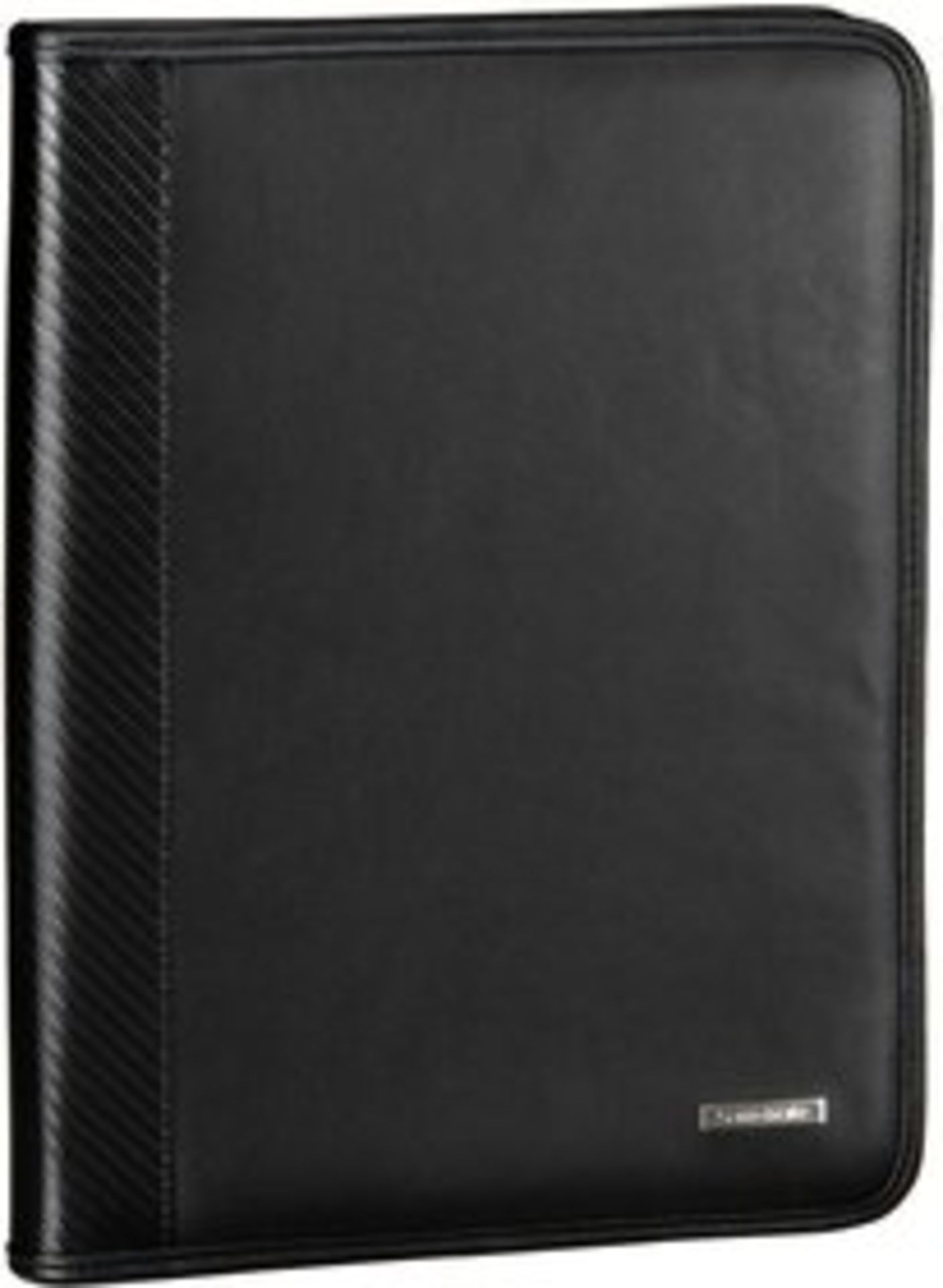 V Brand New Samsonite Black Leather Executive Folder With Ring Binder-Card Pockets-Pen Holder-Four