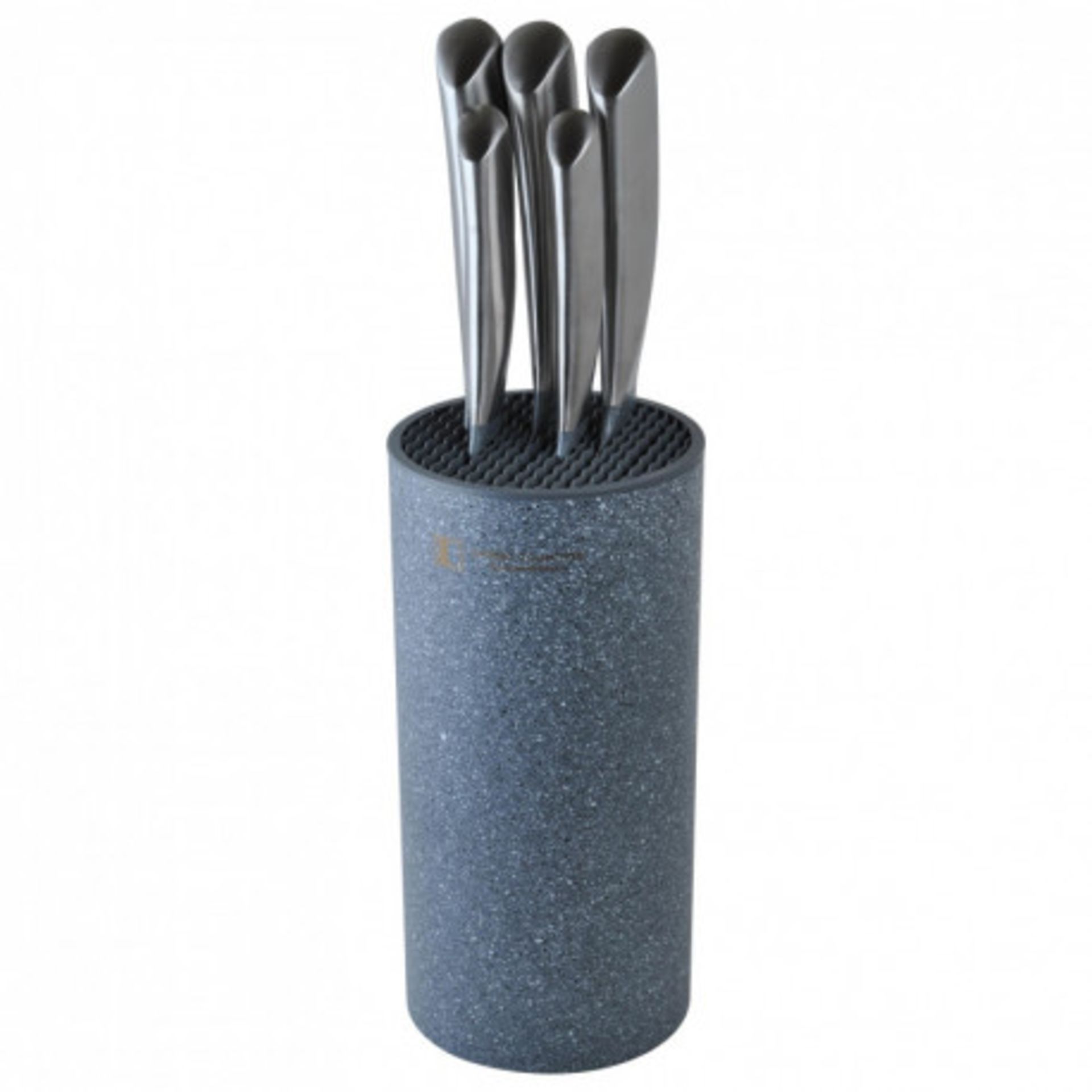 V Brand New Stainless Steel with Marble coating Knife Set In grey marble stlye Holder Includes 6" - Image 2 of 4