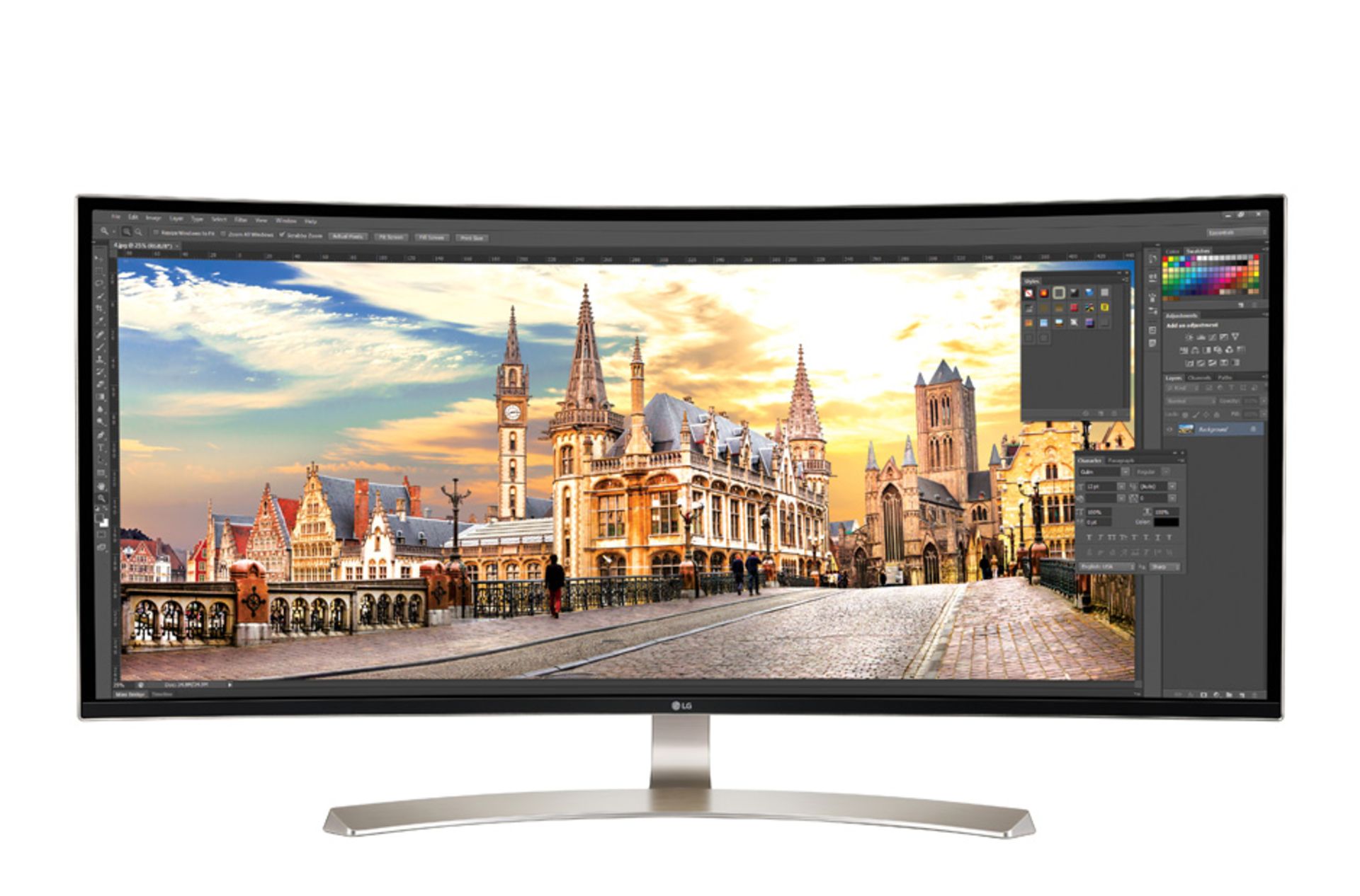 V Grade A LG 38 Inch CURVED ULTRA WIDE WQHD IPS LED MONITOR - 3840 X 1600P - HDMI X 2, DISPLAY PORT,