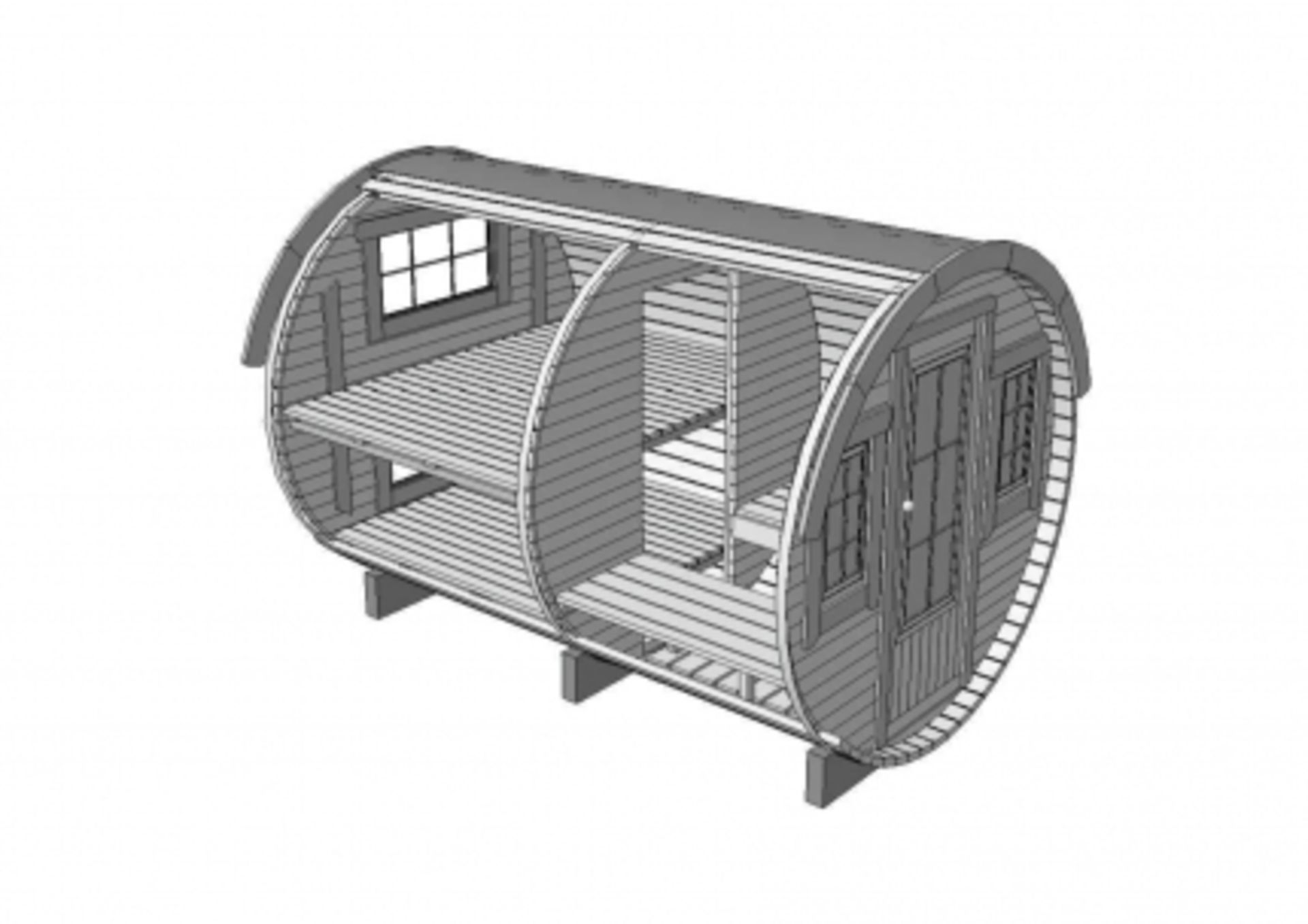 V Brand New 2.2 x 3.3m Barrel For Sleeping - Sleeping & Sitting Rooms Inside - Sleeping Room With - Bild 4 aus 4
