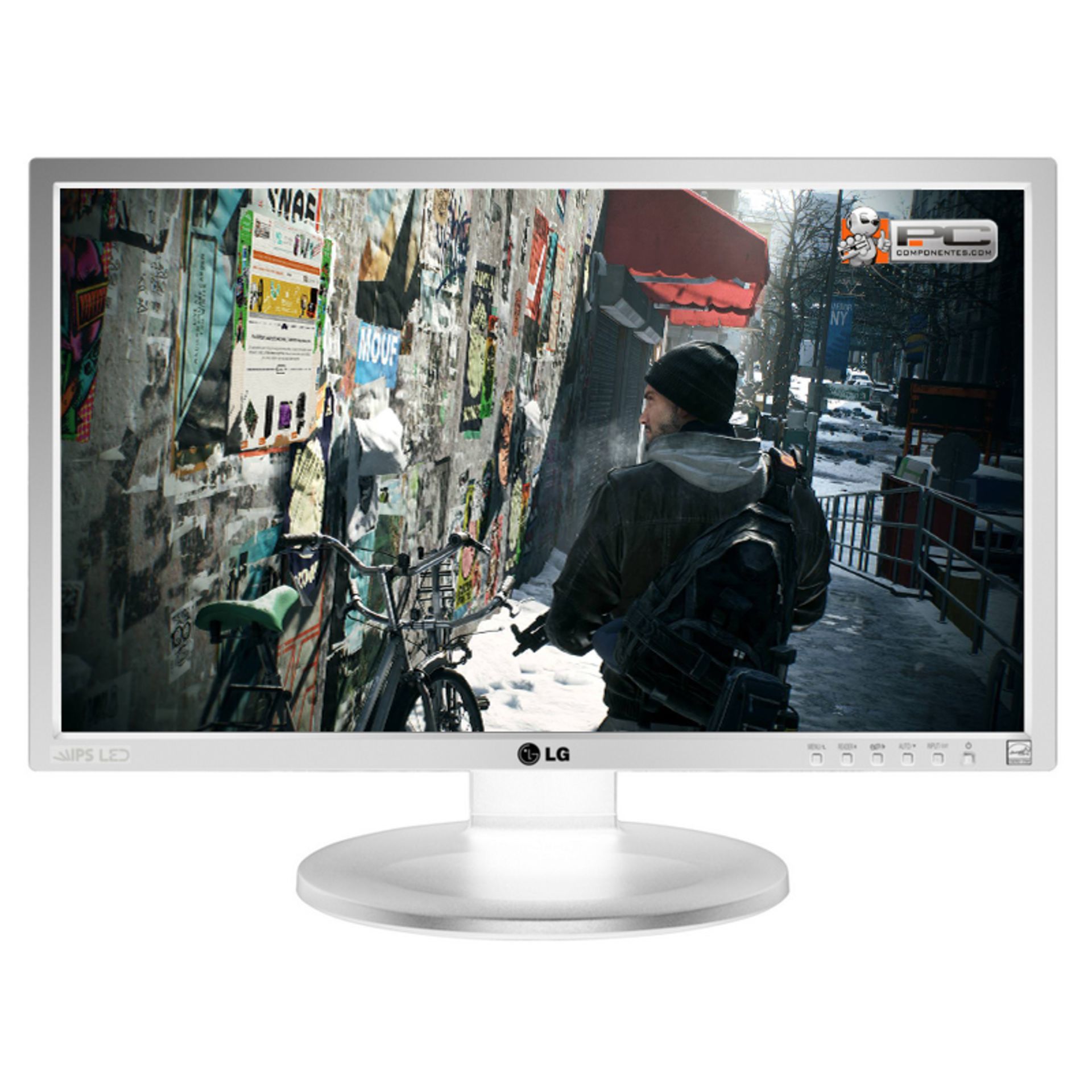 V Grade A LG 22 Inch FULL HD IPS LED MONITOR - DVI-D, D-SUB - WHITE 22MB37PU-W - Image 2 of 2