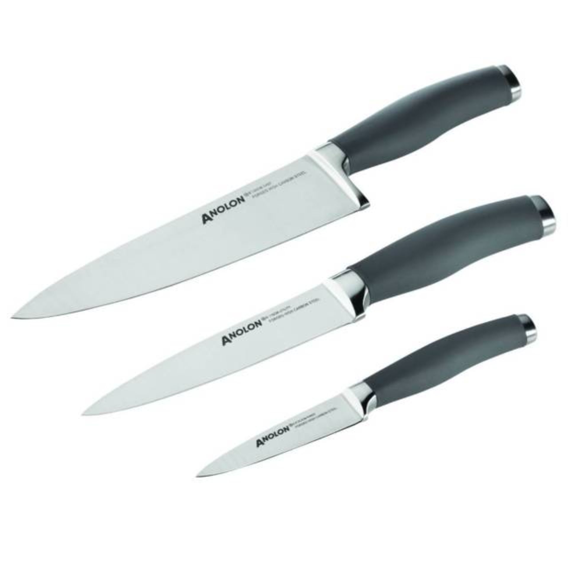 V Brand New 3pc Performance Stainless Steel Knife Set 20cm/12cm/9cm - Forged One Piece