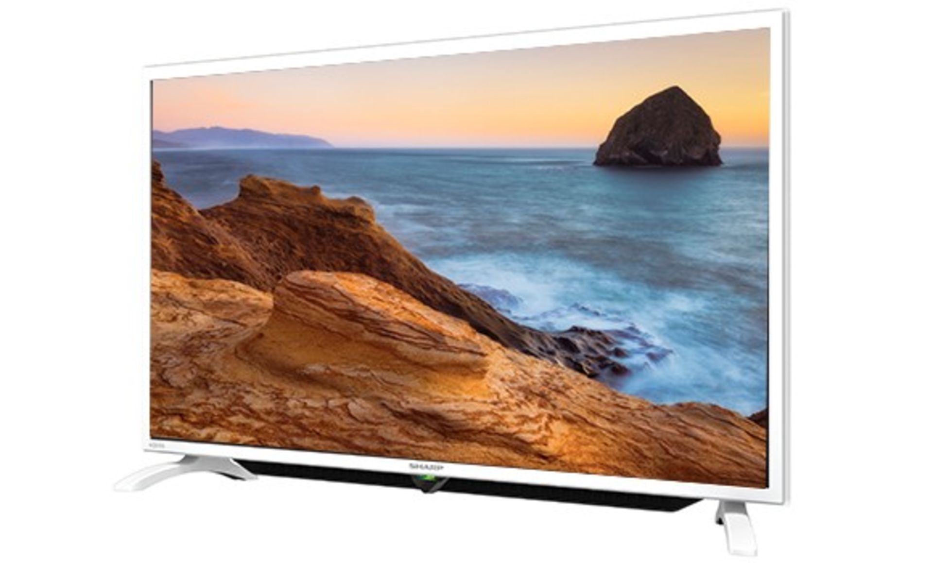 V Grade A 32" Sharp Smart LED Full HD TV - White - Freeview Play - Built In WiFi - Harman Kardon