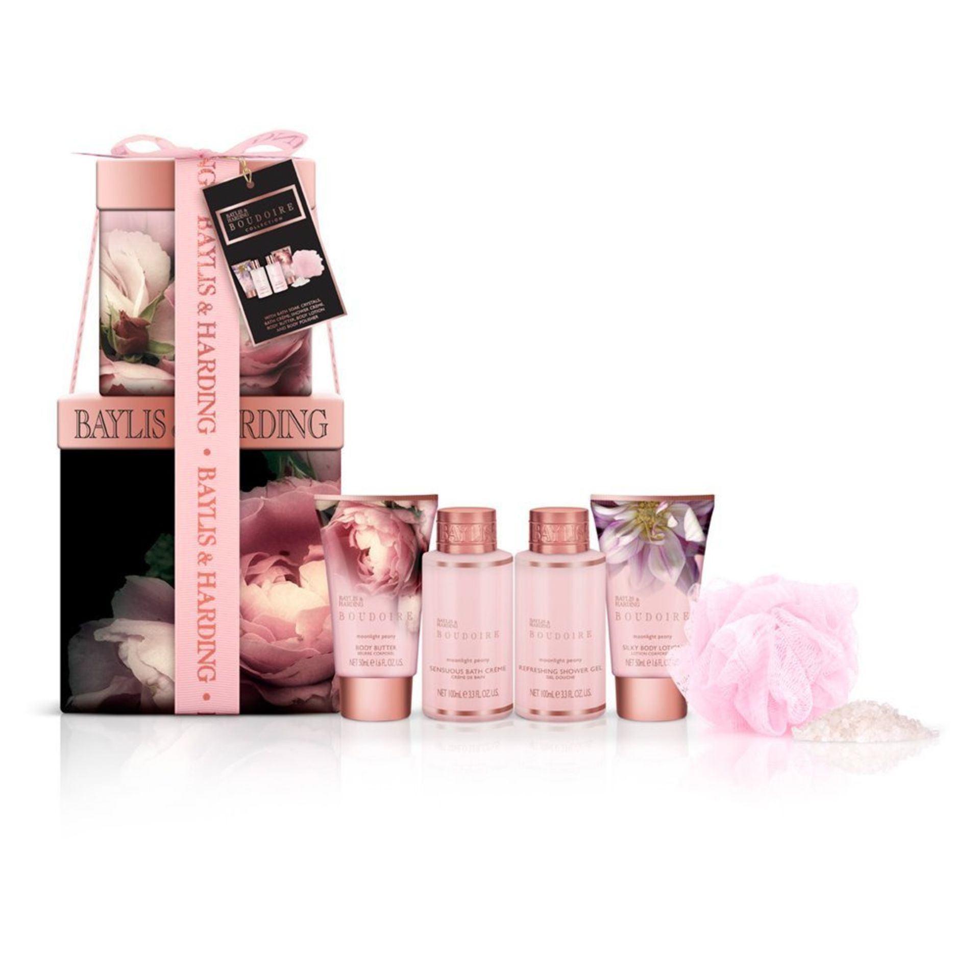 V Brand New Baylis & Harding Boudoire Collection Double Gift Box - With Bath Soak Crystals-Bath
