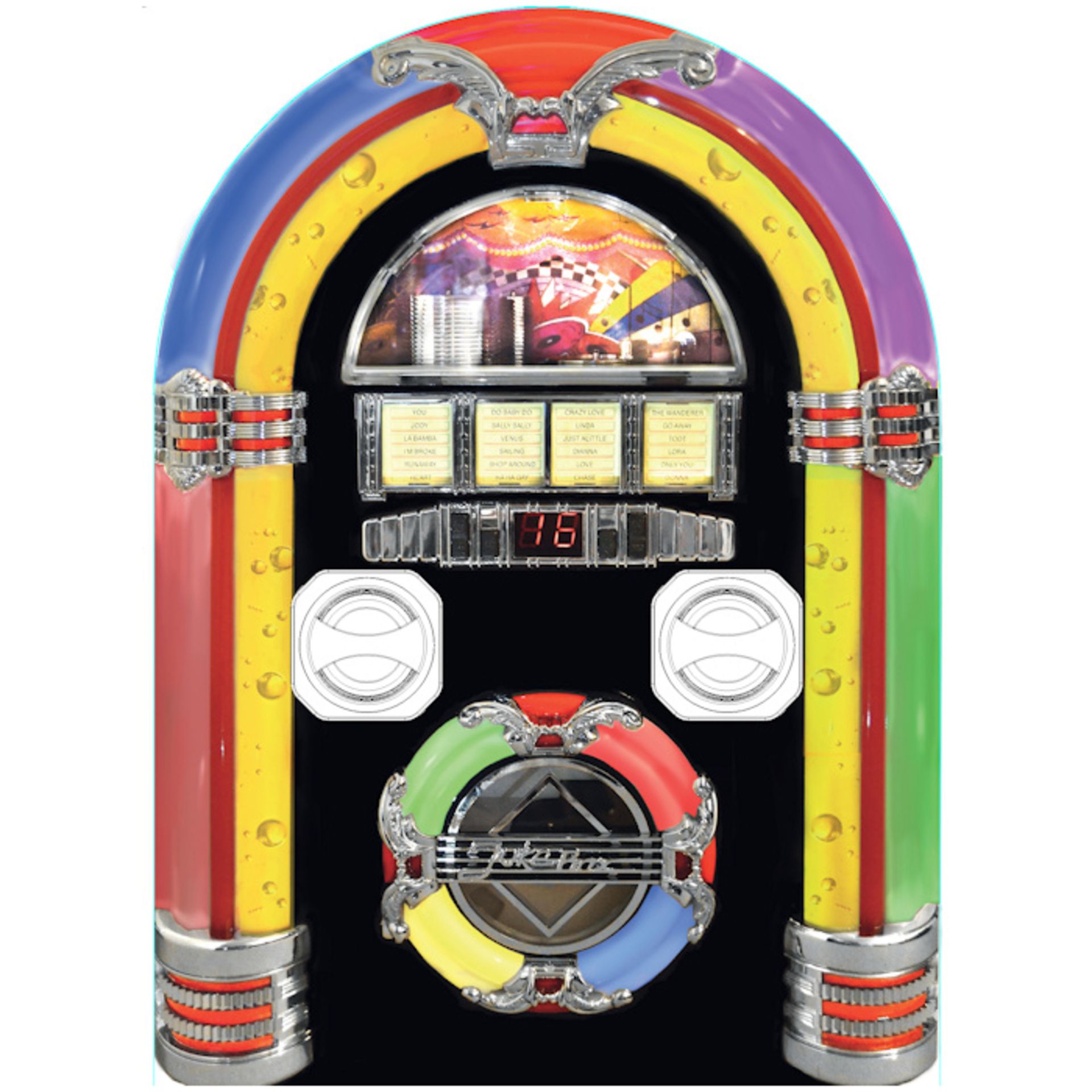 V Brand New Wall Mounted Bluetooth Jukebox - Stereo Speakers - MP3 Playback (USB/SD Memory Card) -