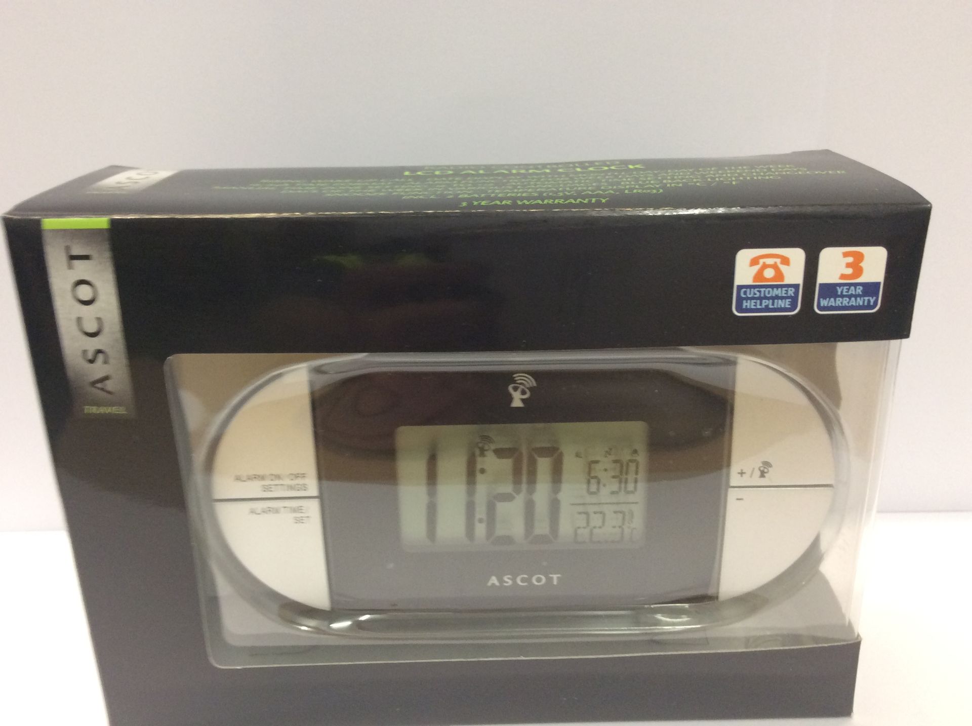 V Brand New Digital LCD Radio Controlled Alarm Clock - Image 2 of 2