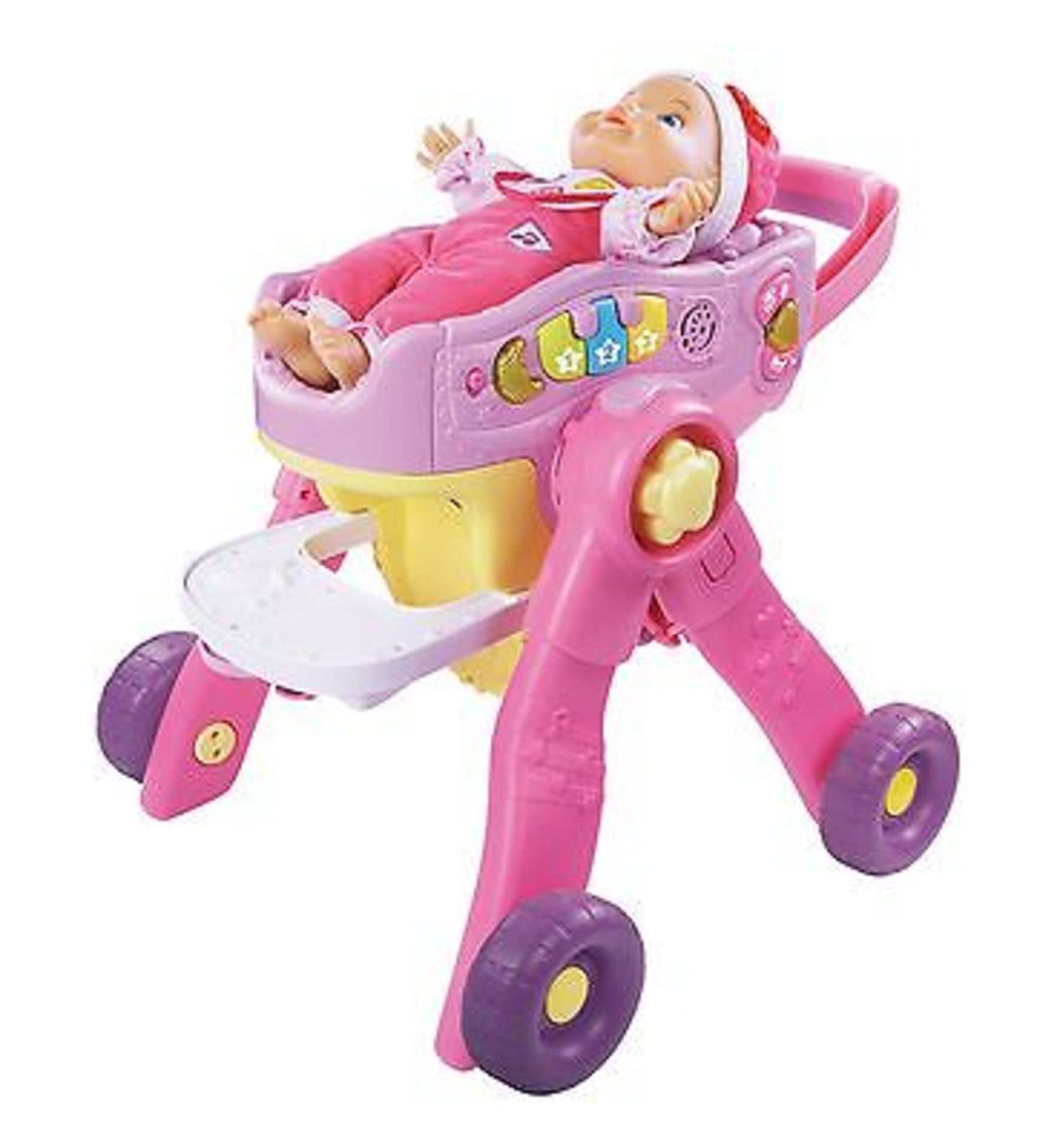 Grade A Vtech Little Love Three In One Pushchair/Highchair/Cot-Fits Most 36cm Dolls-90 Plus Sounds- - Image 2 of 3