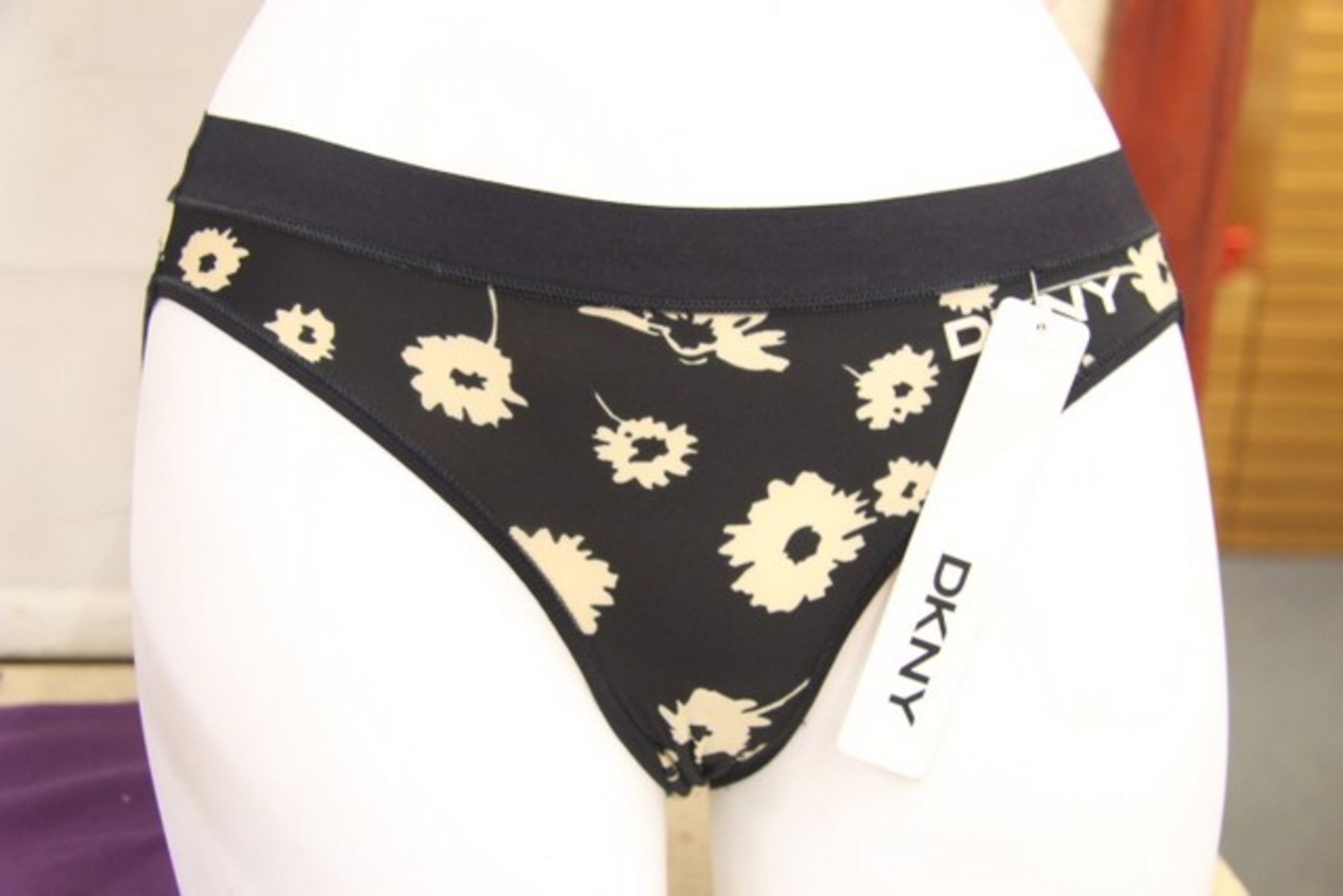 V Brand New A Lot of Three Pairs Black Floral Pattern DKNY Briefs Size S ISP £18 Each (Shopstyle)