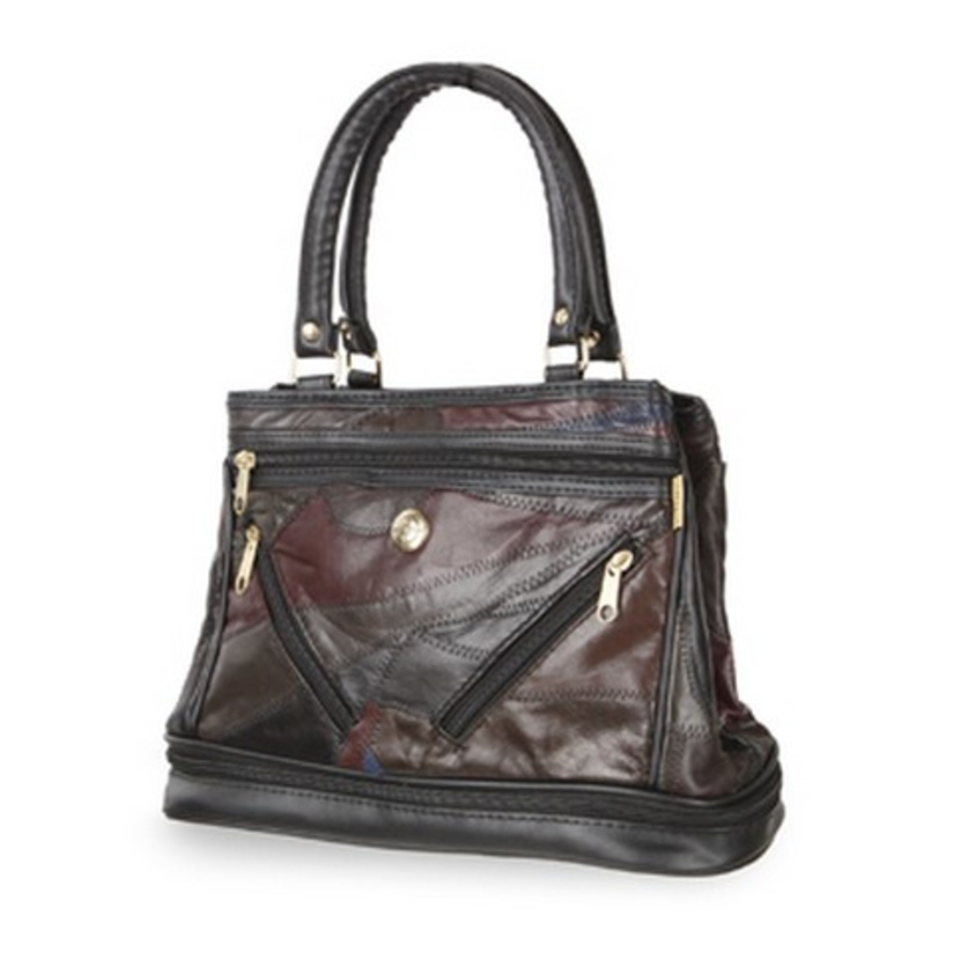 V Brand New Leather Ladies Handbag - Multi-coloured