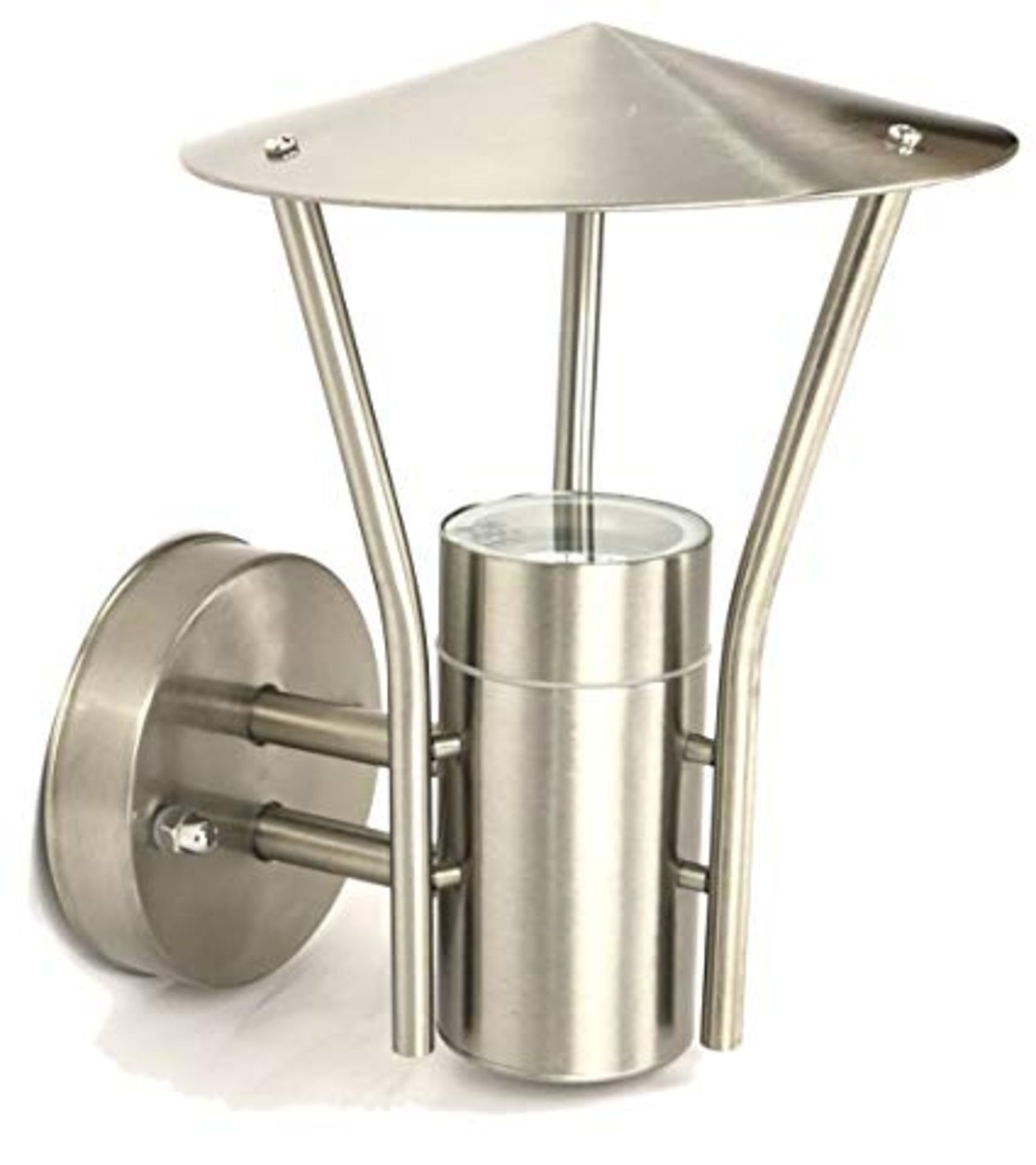 V Brand New Pippa Stainless Steel Wall Light - Mains Powered - Max 35W