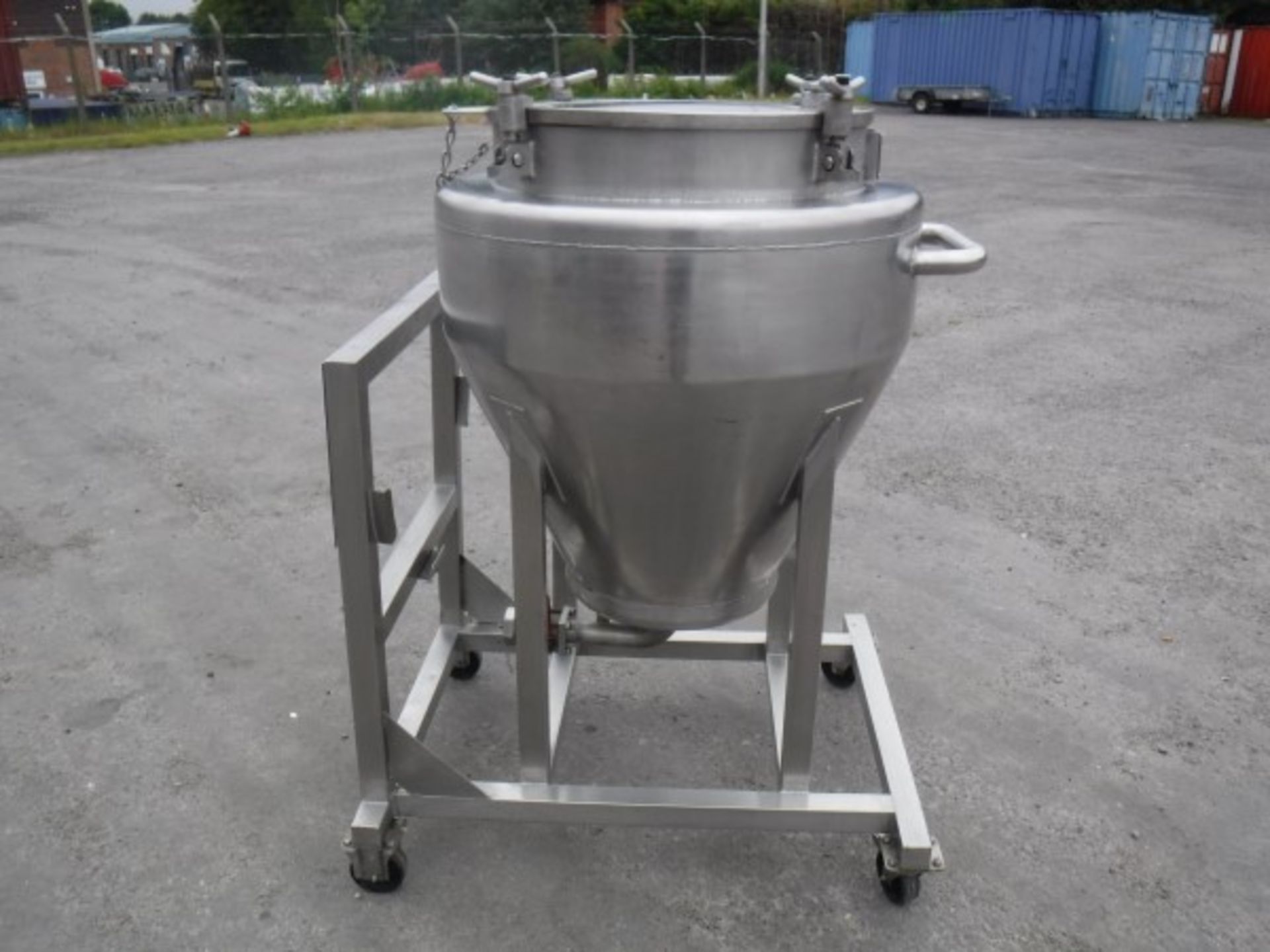 Stainless Steel 150 Litre Mobile Vessel, Outlet 1 1/2 inch RJT, Overall Height : 1400 mm, fitted - Bild 2 aus 7