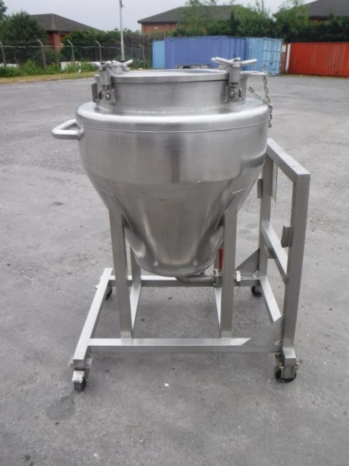 Stainless Steel 150 Litre Mobile Vessel, Outlet 1 1/2 inch RJT, Overall Height : 1400 mm, fitted - Bild 4 aus 7