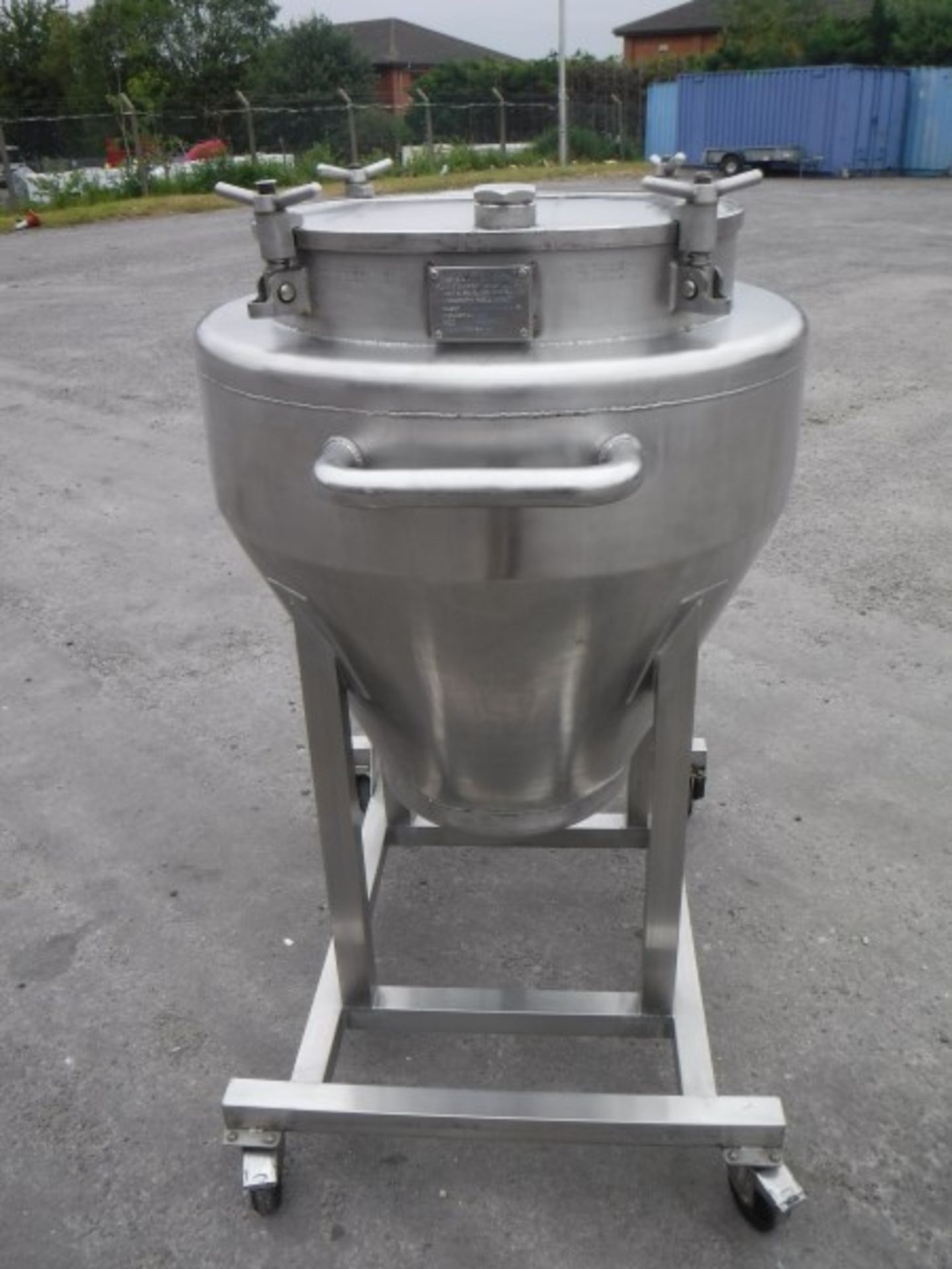 Stainless Steel 150 Litre Mobile Vessel, Outlet 1 1/2 inch RJT, Overall Height : 1400 mm, fitted - Bild 3 aus 7