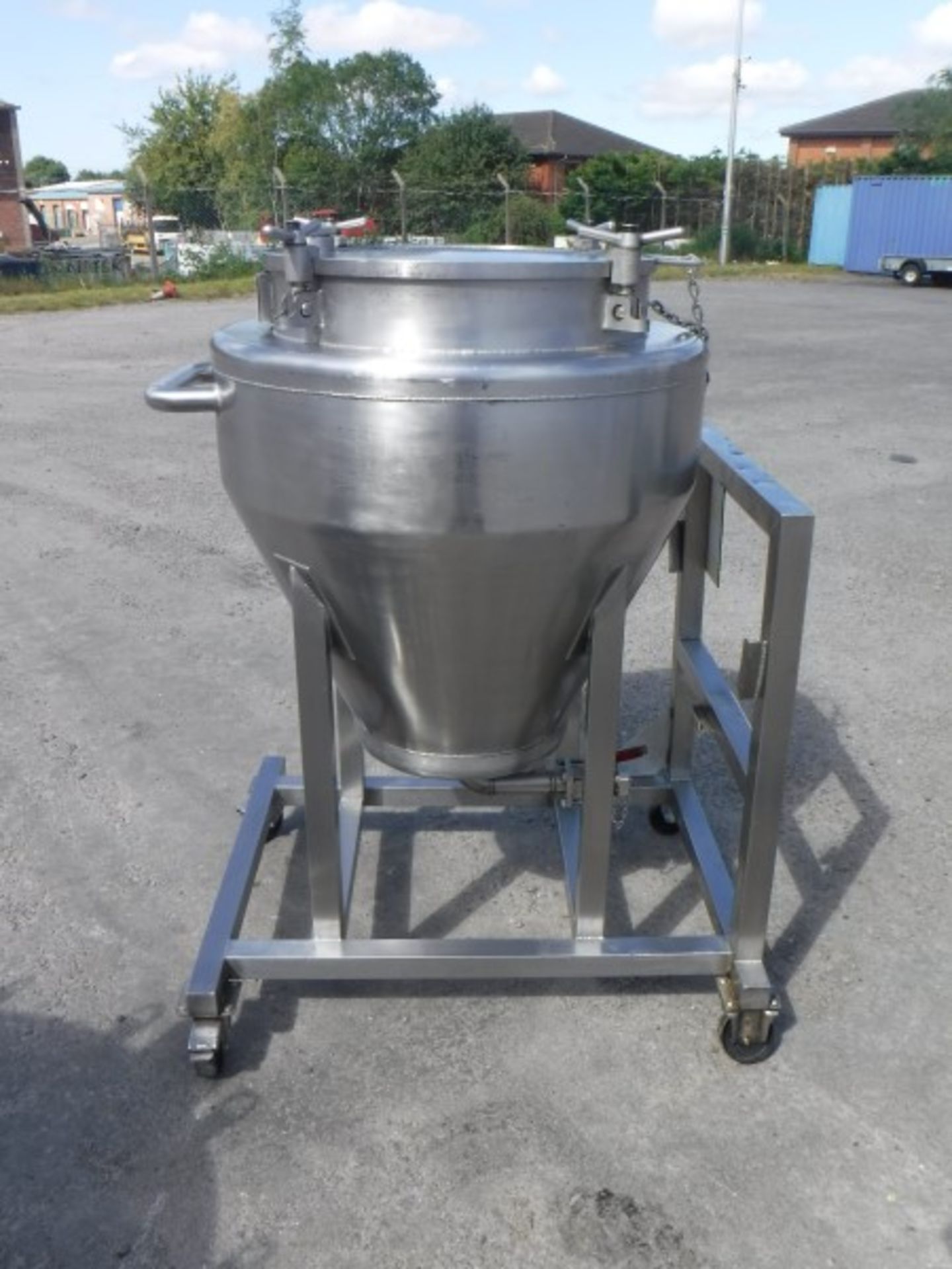 Stainless Steel 150 Litre Mobile Vessel, Outlet 1 1/2 inch RJT, Overall Height : 1400 mm, fitted - Bild 3 aus 5