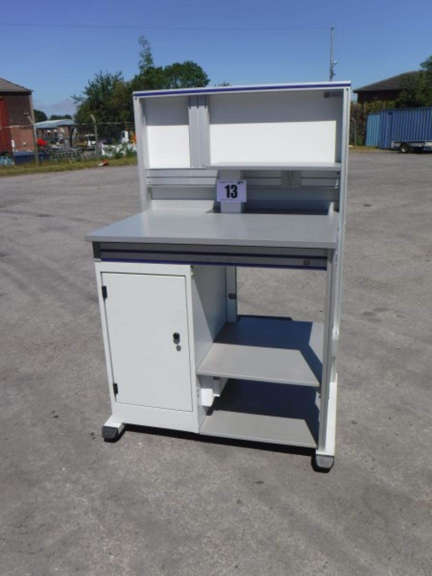 Sesa Work Station with Cupboard, Width: 1000mm, Depth, 750mm, Height to Worktop: 1000mm, White Board