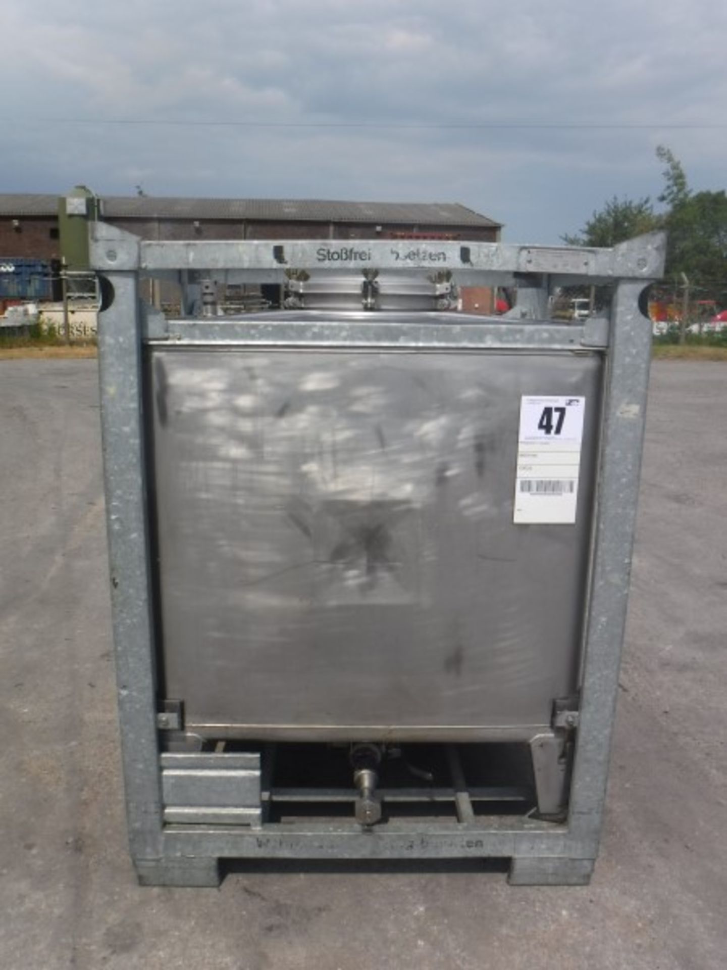 Stainless Steel IBC with Galvanised Protective Frame and Base (Frame can be removed ) Capacity :