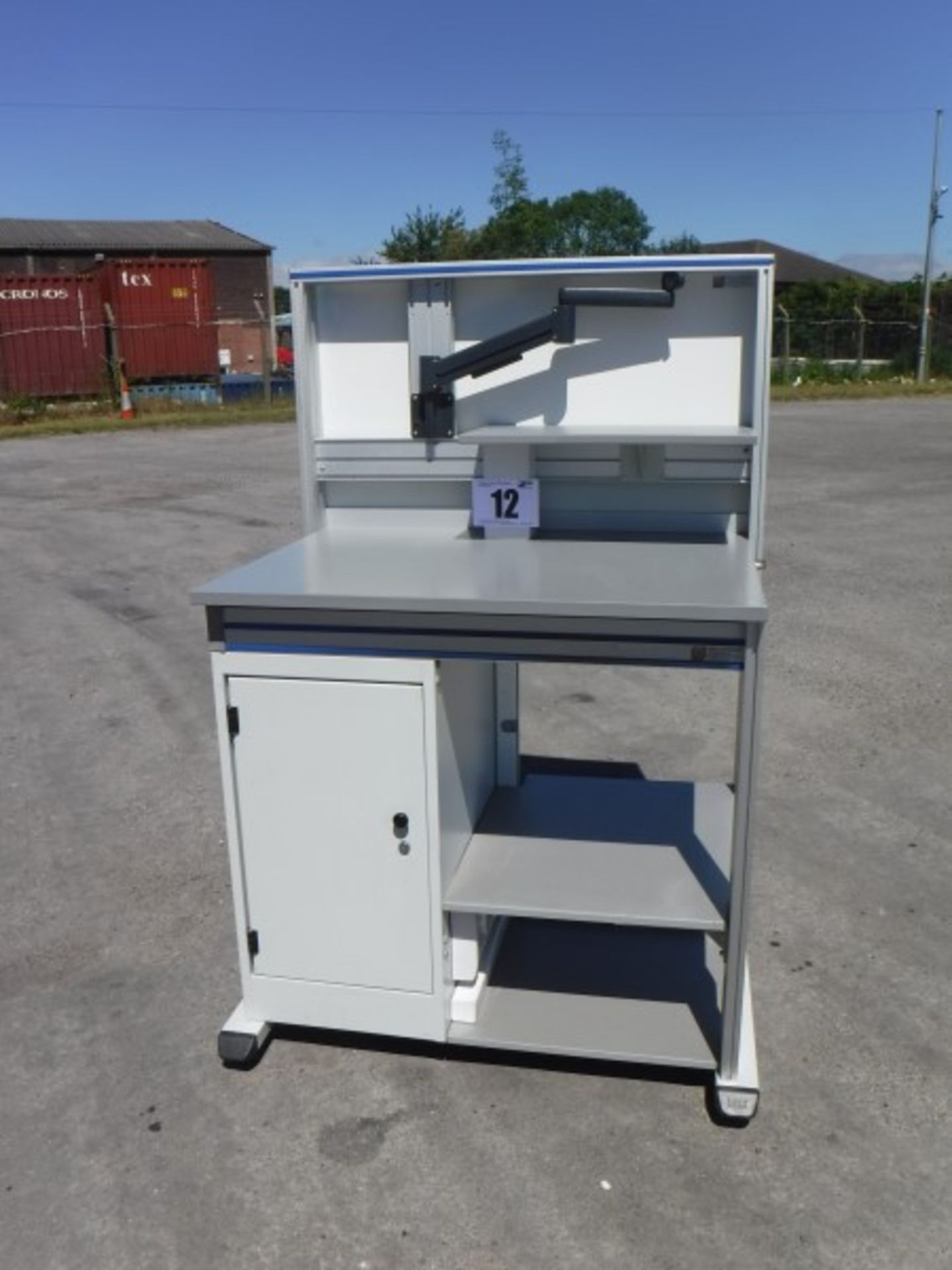 Sesa Work Station with Cupboard, Width: 1000mm, Depth, 750mm, Height to Worktop: 1000mm, White Board