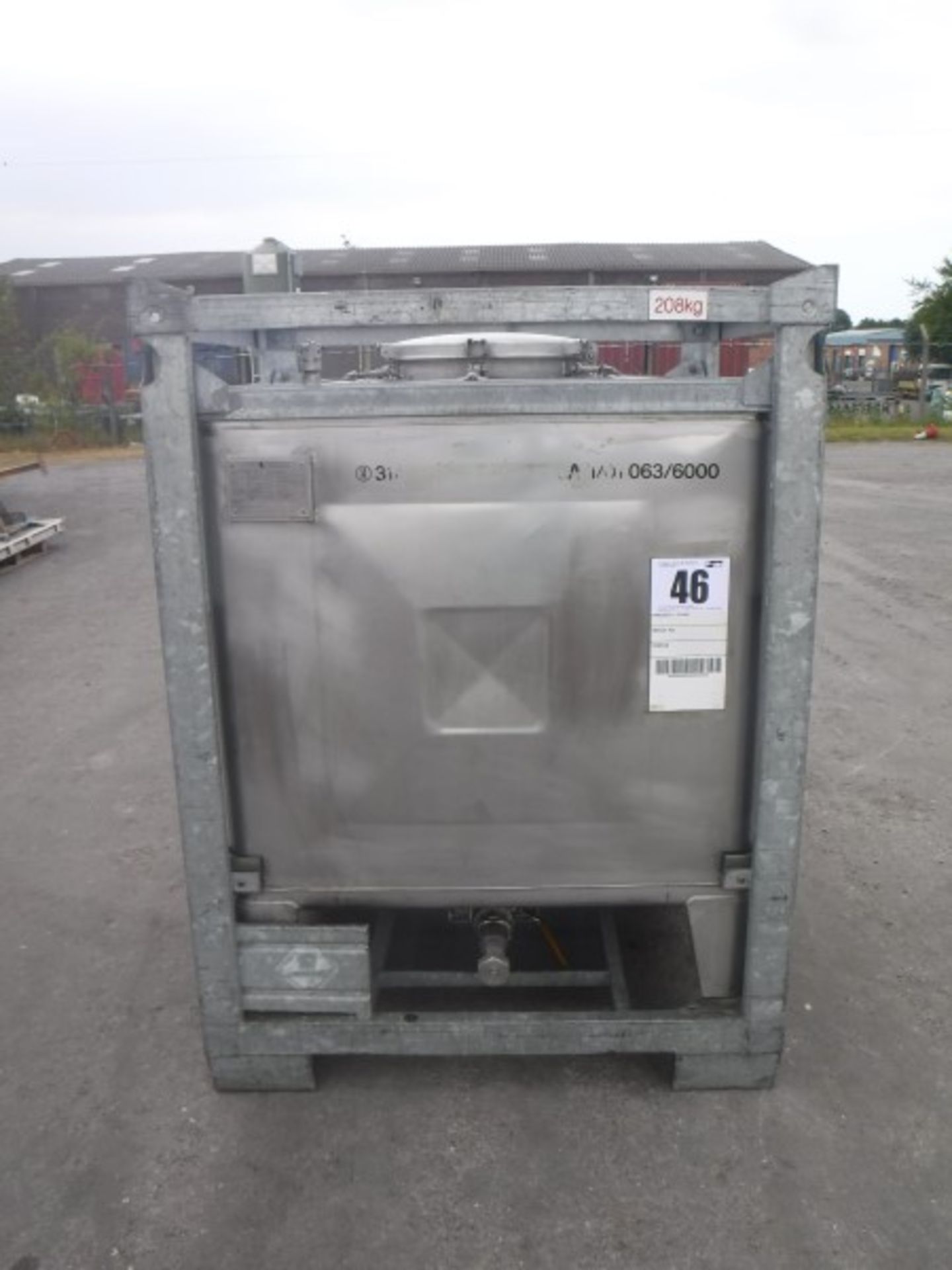 Stainless Steel IBC with Galvanised Protective Frame and Base (Frame can be removed if not neaded)