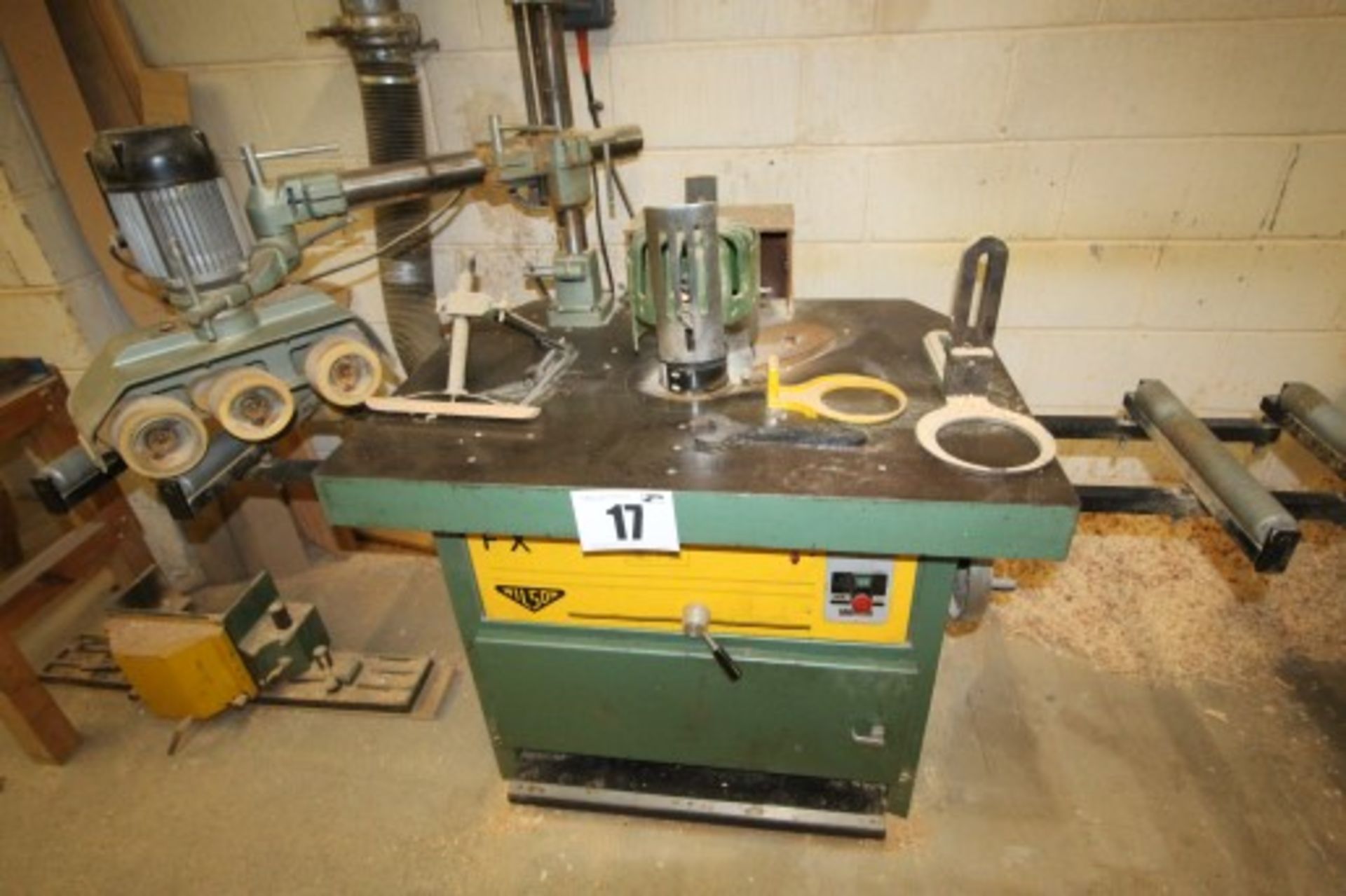 WILSON MODEL FX VERTICAL SPINDLE MOULDER COMPLETE WITH AZETA MODEL 304 POWER FEED COMPLETE WITH 2