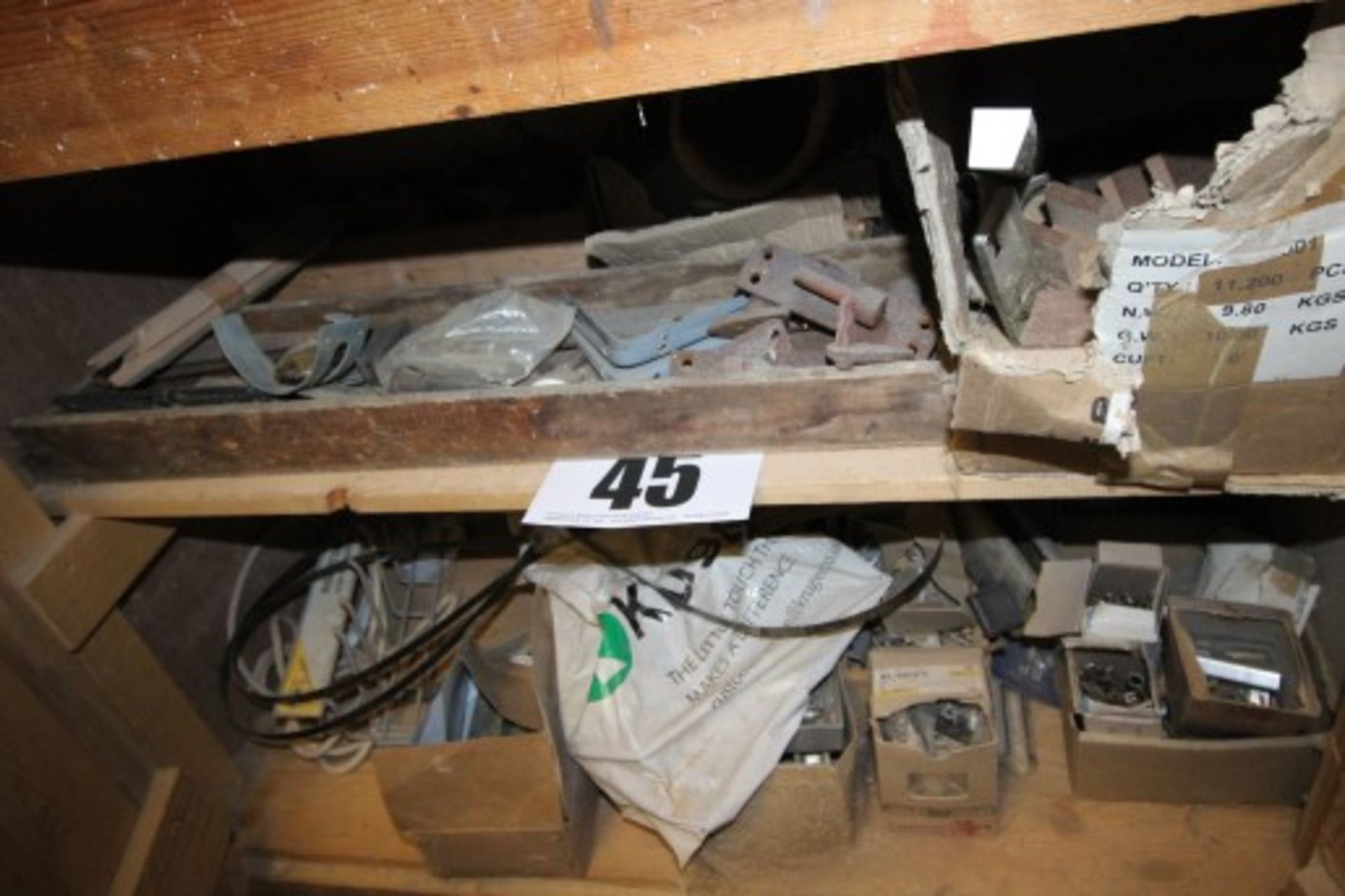 CONTENTS OF 2 DOUBLE DOORED CUPBOARDS UNDER BENCH OF HARDWARE & FIXINGS