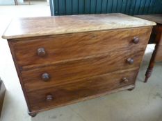 Mahogany chest of three long drawers