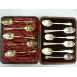 Collection of 11 assorted silver spoons of various makers and ages, to include 5 apostle spoons by