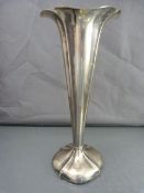 Birmingham hallmarked silver bud vase - makers marks faded. Total approx weight - 174g including