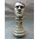 German ink stamp - The handle form of Hitler's Head mounted onto a column with the Eagle holding a
