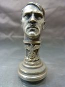 German ink stamp - The handle form of Hitler's Head mounted onto a column with the Eagle holding a