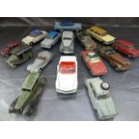 Collection of Die Cast unboxed cars - Corgi Renault Floride, Dinky Morris Minor, Teckno Mercedes