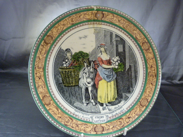 Set of 11 wall plates depicting the 'Cries of London' Some with extensive damage. - Image 5 of 21