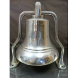 1950's Chrome fire engine bell with original mounting bracket approx height 37cm