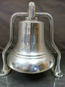 1950's Chrome fire engine bell with original mounting bracket approx height 37cm