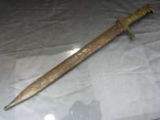 German WW2 Dagger/Bayonet. The handle modelled as an eagles head with the German Police Emblem to