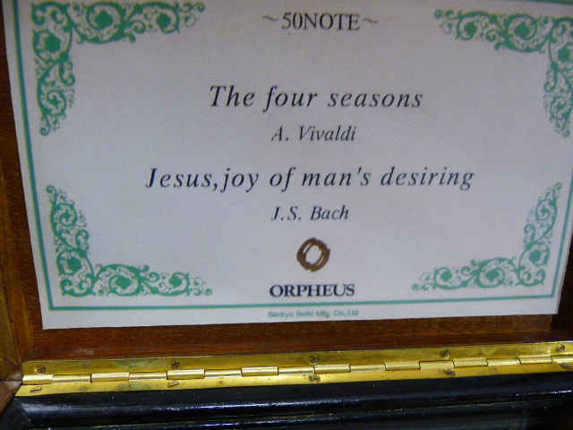 Orpheus Sankyo 20th Century musical box with 50 notes. To include the Four Seasons and Jesus, Joy of - Image 9 of 12