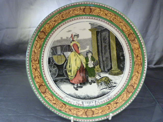 Set of 11 wall plates depicting the 'Cries of London' Some with extensive damage. - Image 7 of 21