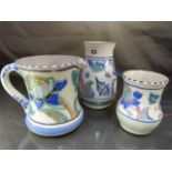Collard Honiton Pottery - Three pieces of Honiton Pottery to include two small vases and an inverted