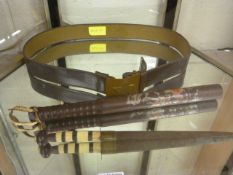 Russian Belt with marked buckle, Ebony and Ivory dagger along with a Truncheon unmarked.