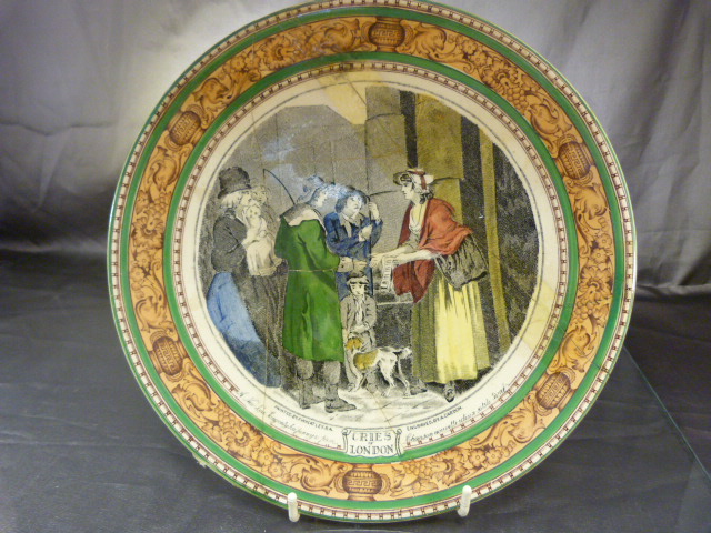 Set of 11 wall plates depicting the 'Cries of London' Some with extensive damage. - Image 17 of 21