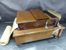 Mahogany cased 'American Orguinette' c1885, fourteen note tabletop Organette, with inlay and