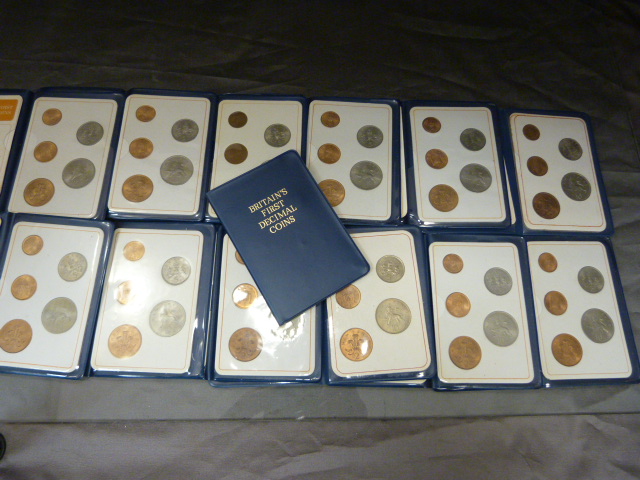 13 Sets of Britains First Pre-Decimal coins, all in blue outer cases