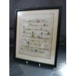 Late Georgian Rebus Letter dated 1822 Liverpool. Framed Letter is written in Copperplate calligraphy