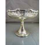 Mappin & Webb silver pedestal dish of circular form with pierced decoration, hallmarked Birmingham
