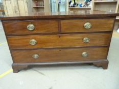 Low chest of four drawers in mahogany, Poss George III with loop drop handles.